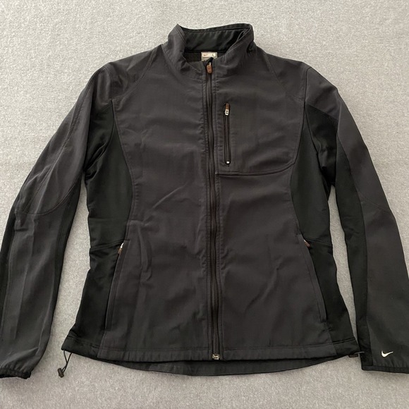 Nike Storm-FIT Jacket Women's Large Black 329504-010 Reflective Zip 2008 Read - Picture 1 of 16